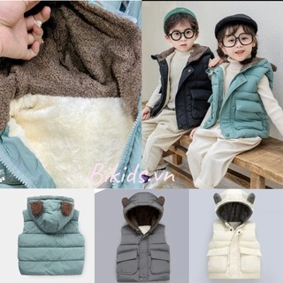 Áo khoác Gile phao siêu mềm lót lông cừu cho bé 1-7 tuổi