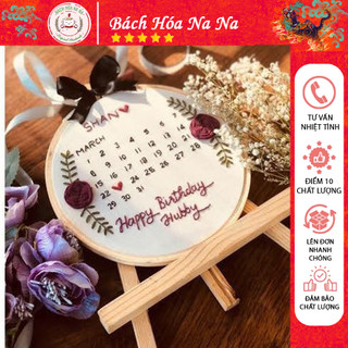 DIY bộ KIT tập thêu tay Chúc mừng sinh nhật handmade GÓI NGUYÊN LIỆU TỰ THÊU Bách hóa na na