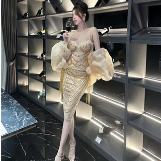Đầm dạ hội body hai dây đinh đá sang trọng nhà KT Clothing