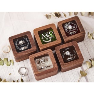 [HÀNG SẴN] Hộp gỗ mặt kính đựng nhẫn cưới khắc tên cô dâu chú rể decor wedding - hộp nhẫn đính hôn cầu hôn lễ cưới