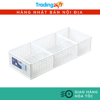 [Hỏa tốc HCM] Khay đựng vật dụng chia ngăn dạng lưới màu trắng INOMATA - Nội địa Nhật Bản