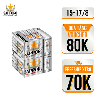 Giao hỏa tốc - combo 2 thùng bia sapporo premium 500ml/lon