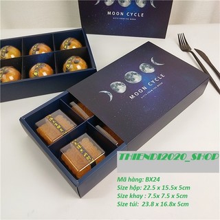 BX24- HỘP GIẤY đựng bánh quà tết, bánh trung thu 6c, kèm túi xách