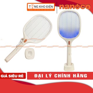 Vợt muỗi thông minh 2 in 1 nanoco nmr103be, pin lithium kèm đế sạc | vợt tự bắt muỗi