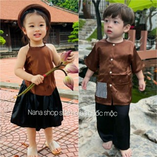 Sét cặp đồ đôi bé trai bé gái/ Đồ đôi anh em mặc lễ hội, trung thu, tết size 8ky - 35ky