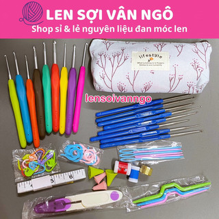 Bộ kim móc len và dụng cụ hỗ trợ