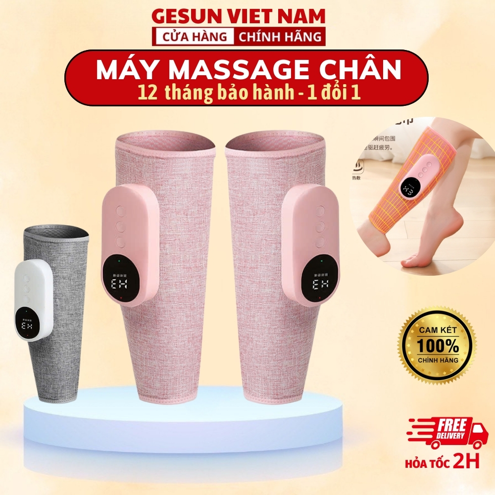 Máy massage chân bắp chân, mát xa chân xoa bóp túi khí chườm nóng cao cấp, giảm đau mỏi căng cứng cơ bắp lưu thông máu