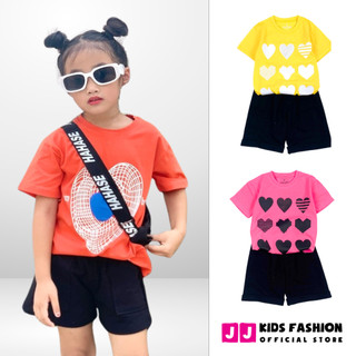 Bộ Cộc Tay Bé Gái Vải Cotton In Hình Dễ Thương – Quần Áo Trẻ Em | JJ Kids Fashion