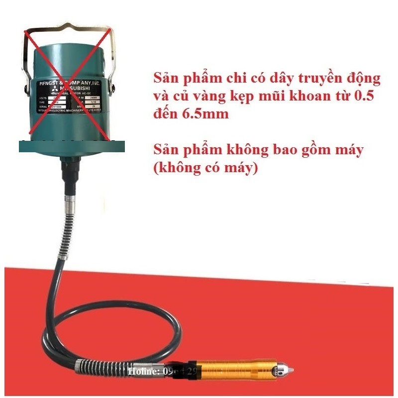 dây nối dài cho động cơ motor trục 8mm - dây truyền chuyển động máy khoan trục 8mm