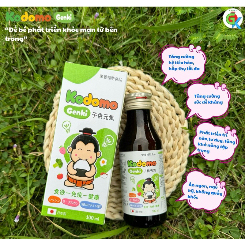 Kodomo Genki - Dinh dưỡng học đường Nhật Bản bổ sung DHA Vitamin -Kẽm sinh học- Beta glucan-Lysine