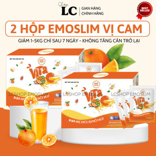 Giảm cân emoslim combo 2 hộp trà giảm cân vị cam vita c/detox giam can/giam mo bung