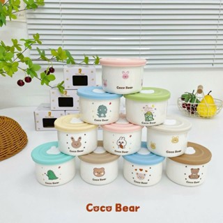 Hũ sứ chia vạch Coco Bear đựng đồ ăn dặm, trữ đông đồ ăn cho bé