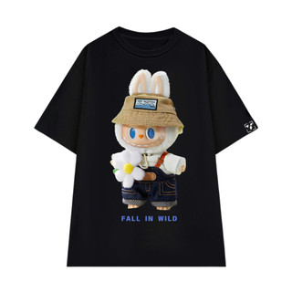 Áo Thun Nam Nữ LABUBU Form Rộng, Áo Thun Local Brand Cổ Tròn Oversize Họa Tiết Labubu Hoa Cúc - OV506