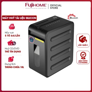 Máy hủy tài liệu 5 tờ/lần Silicon PS-1005C nhập khẩu, máy huỷ cắt giấy vụn thẻ tín dụng,CD/DVD thùng chứa 10L