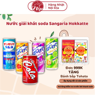 Nước soda Sangaria Hokkatte 250ml nhiều vị thanh mát giải khát cho mùa hè cực đã