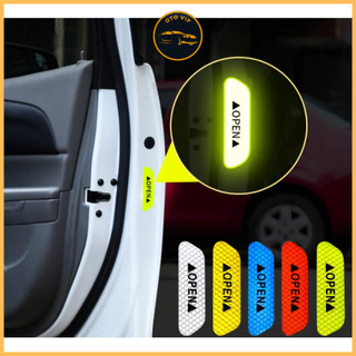 Bộ 4 Miếng Decal Open mở Cửa xe hơi- Dán Phản Quang Mở Cửa Xe Ôtô Cảnh Báo Va Chạm OTOVIP
