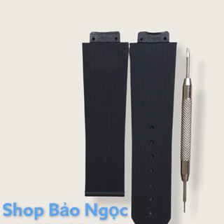 GIÁ ĐỘC NHẤT Dây đồng hồ cao cấp HUB nam nữ size 42 38 34 - Cao su sọc đen