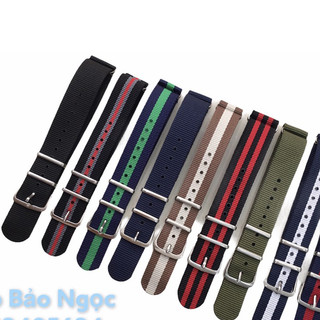 Dây đồng hồ vải dù Zulu nhiều màu size 18mm 20mm (DD)