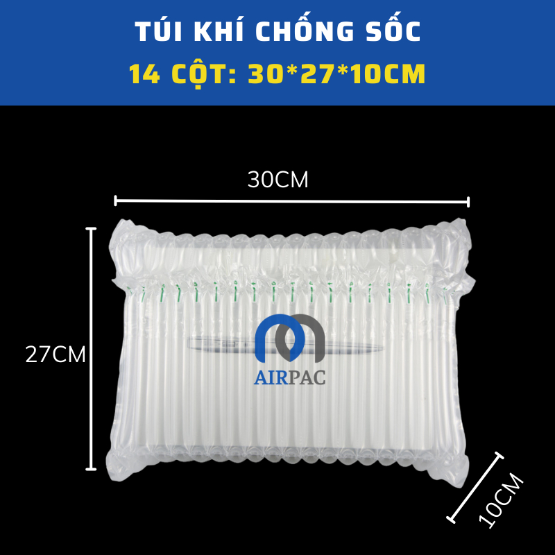 Bao bì đóng gói  túi nilon, bọc khí chống sốc Airpac vận chuyển hàng hóa dễ vỡ 14 cột bọc đồ 32cm x 27cm x 10cm