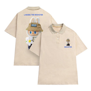 Áo Polo Unisex Họa Tiết LABUBU, Áo Polo Nam Nữ Form Rộng Chất Labubu Hoa Cúc Chất Poly Thái - PL24