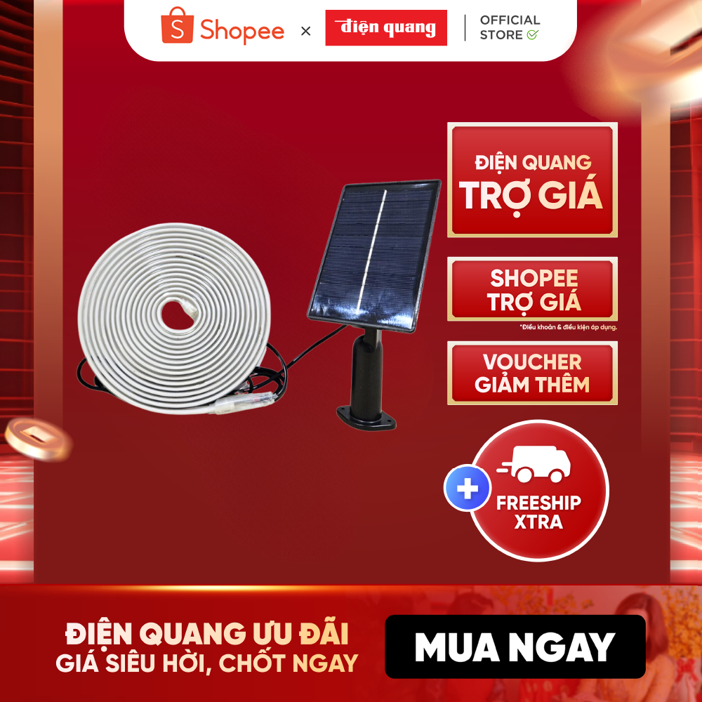 Dây Đèn Led Solar Trang Trí Led Dây Năng Lượng Mặt Trời 5m Thông Minh ECO SLD01 5m 3000K