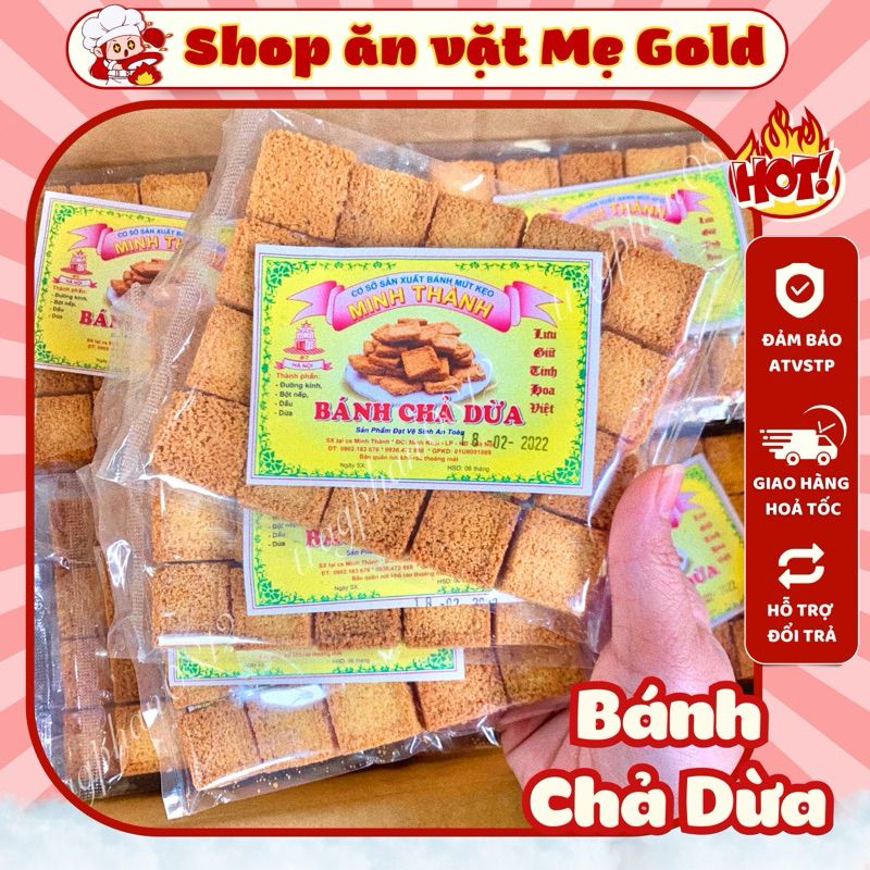 Combo bánh chả dừa Minh Thành, chả dừa giòn tuổi thơ (gói 20 miếng vuông)