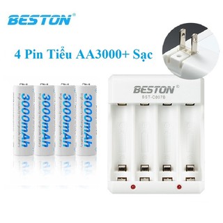Pin sạc AA3000, AA1200 chính hãng BESTON cho máy ảnh, micro karaoke