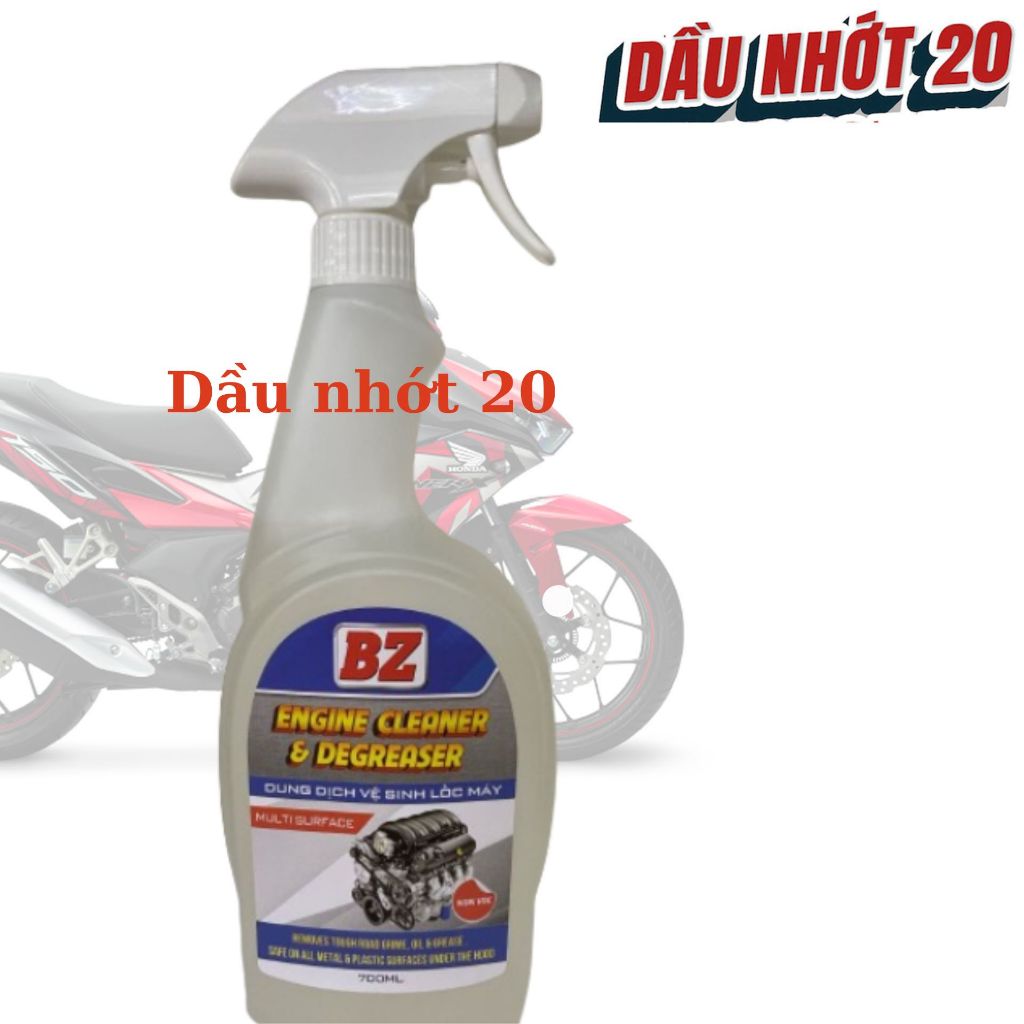 Dung dịch rửa lốc máy, rửa đầu bò BZ Engine cleaner degreaser ô tô xe máy 700 ml, rửa nhôm BZ chính 