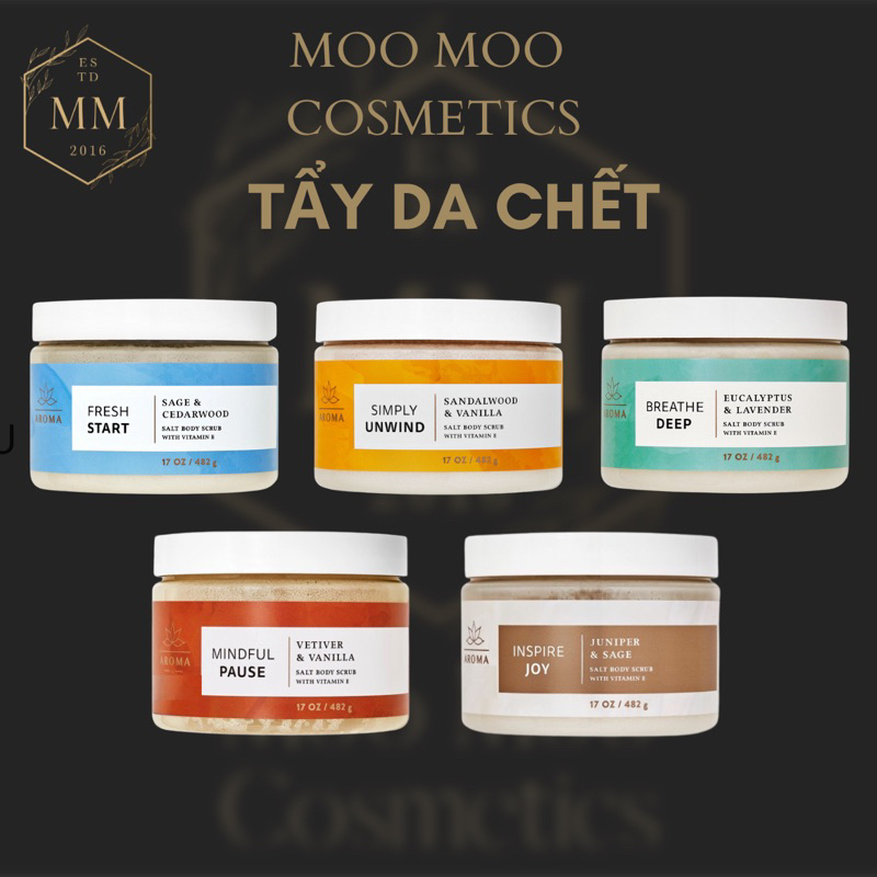 [Moomoocos] Tẩy da chết Bath Body Works dòng Aroma Therapy nhiều mùi