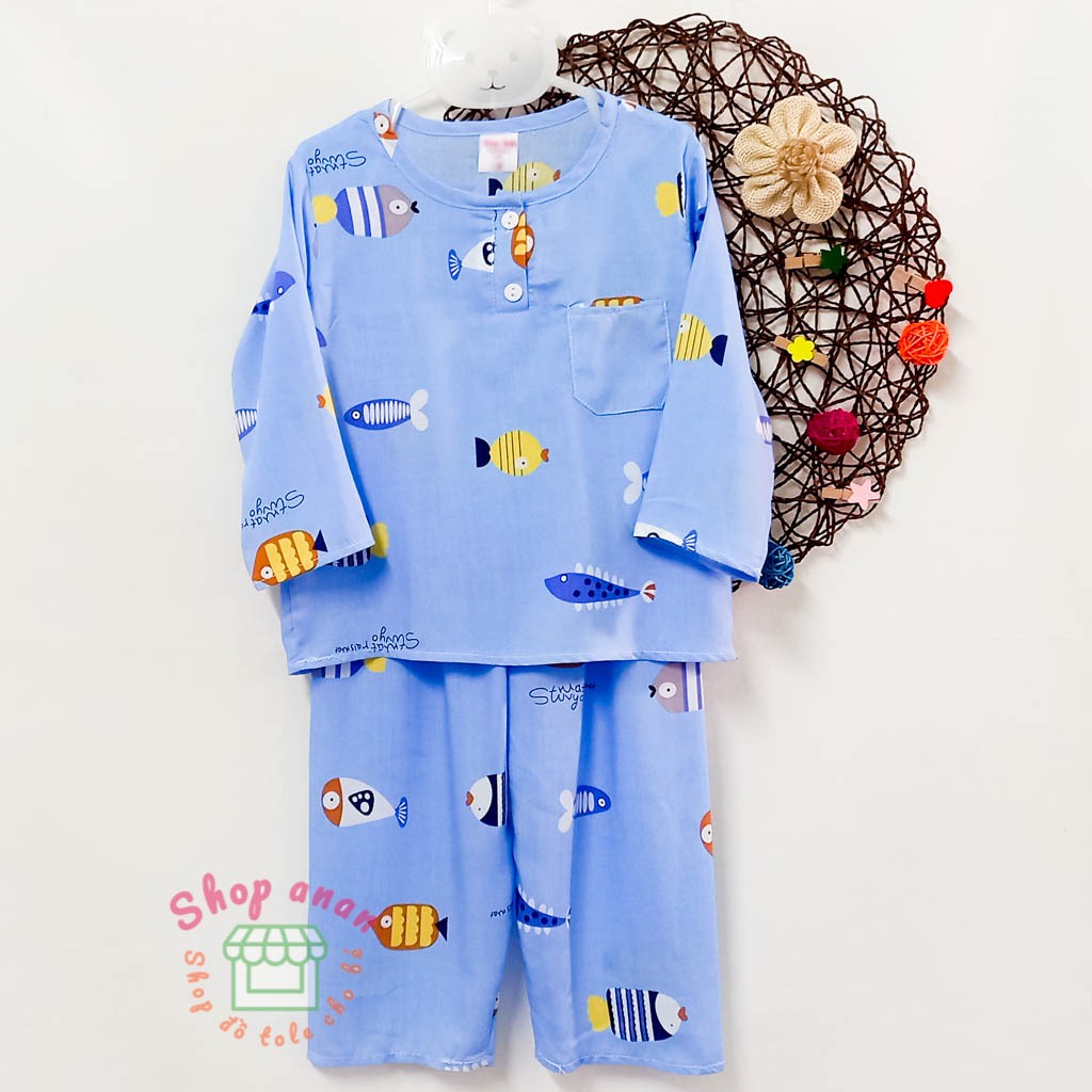 [10-11kg] Đồ bộ tole tay dài quần dài bé trai 10-11kg