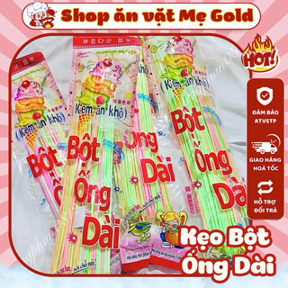 Kẹo bột ống dài khổng lồ, kem ăn khô, tăm ngọt siêu dài (gói 500g)