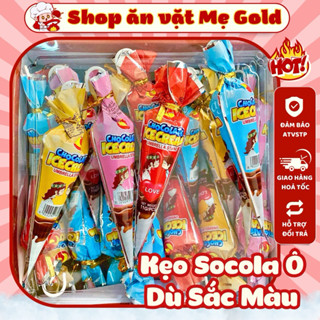 Kẹo socola hình kem ô dù, bánh ốc quế socola ô sắc màu (cây 11g)