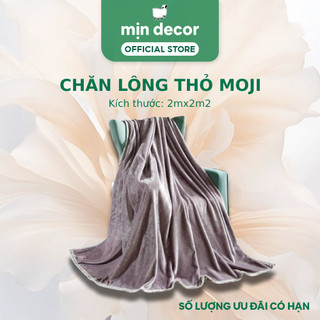 Chăn Lông Thỏ Moji Mịn Decor Kích Thước 2mx2m2, Chăn Thu Đông Nhung Tuyết Ấm Áp Mềm Mịn, Màu Trơn Basic