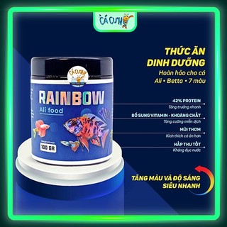 Thức Ăn Rainbow Lên Màu Cho Cá Ali Cichilds và các loại cá cảnh - Hộp New 100g (Hàng Công Ty)