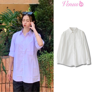 Áo Sơ Mi Trắng Dài Tay Nữ Trơn XINHQUEEN Basic Cài Cúc Form Xinh Chất Vải Mềm Mát