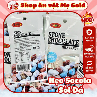 Kẹo sỏi đá socola sữa, kẹo nhai viên sỏi đá sắc màu (gói 13g)