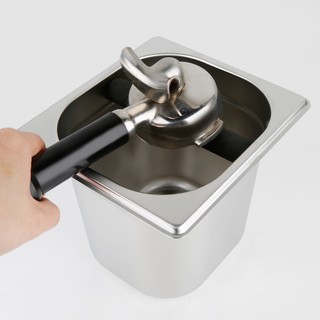 Hộp đập bã cà phê inox- ca đánh bã cà phê inox phụ kiện máy cà phê