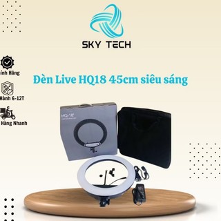 Đèn live hq18 45cm ring light chân lớn hỗ trợ ánh sáng chụp ảnh, live stream đèn siêu sáng