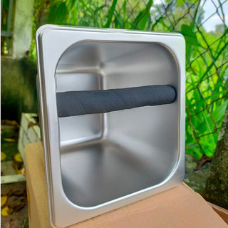 Hộp đập bã cà phê inox- ca đánh bã cà phê inox phụ kiện máy cà phê