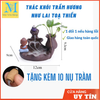 Thác khói trầm hương Như Lai Toạ Thiền tặng nụ trầm, thác khói chảy ngược dùng đốt hoặc xông nụ trầm