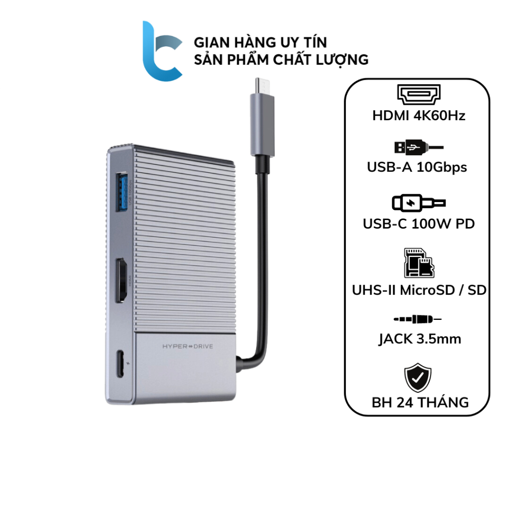 Cổng Chuyển/ Hub USBC 6in1 GEN 2 Hyperdrive