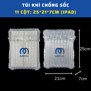Bao bì đóng gói, cột khí, bọc khí chống sốc Airpac vận chuyển hàng hóa dễ vỡ 11 cột (Aipad) bọc đồ cỡ 25cm x 21cm x 7cm