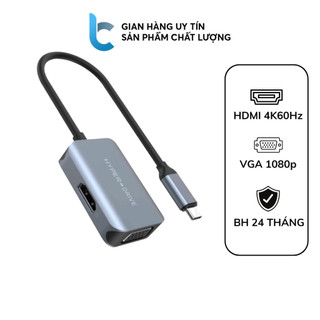 Cổng Chuyển/Hub 2in1 USB TypeC Ra HDMI Và VGA 4K Hyperdrive