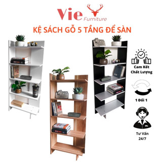 Kệ Sách Gỗ - Giá Sách Gỗ 5 Tầng Lắp Ghép Nhiều Màu Sắc Tiện Ích