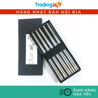 [Hỏa tốc HCM] Bộ 5 Đôi Đũa Inox Chính Hãng Seki NỘI ĐỊA NHẬT BẢN