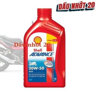 Dầu nhớt gốc khoáng SHELL ADVANCE AX3 20W-50 chuyên dùng xe số, xe wave máy êm pô wave bóc