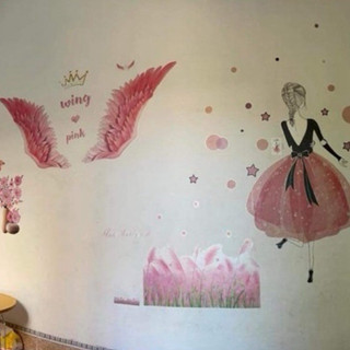 Decal dán tường mẫu đôi cánh thiên thần ( kèm kích thước va ảnh thật)