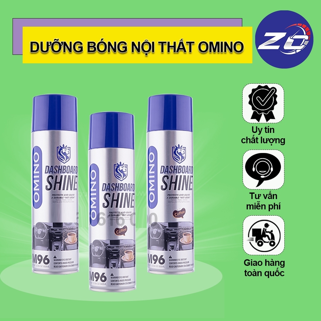 [Top Value] Bình Xịt Dưỡng Bóng Nội Thất, Ghế Da Ô Tô Hương Cafe OMINO M96 500ml - Chính Hãng Omino 