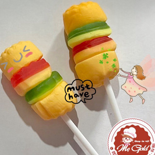 Kẹo dẻo Hamburger xiên que (gói 12g)