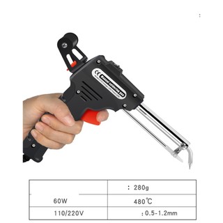 MỎ HÀN TỰ ĐỘNG ĐẨY THIẾC HÀN 60W, MỎ HÀN THIẾC , LINH KIỆN ĐIỆN TỬ ( mầu đen )